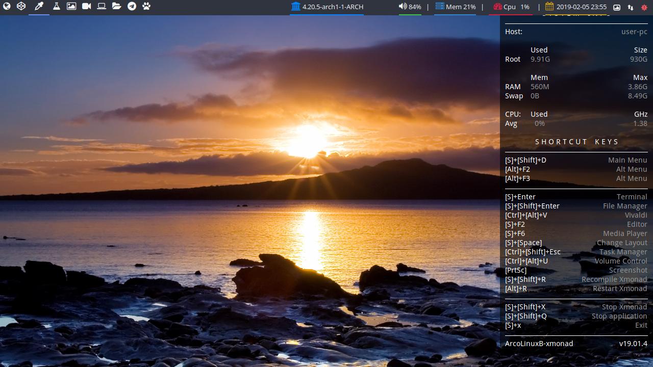 ArcoLinux with Xmonad